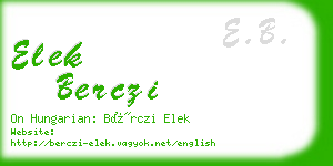 elek berczi business card